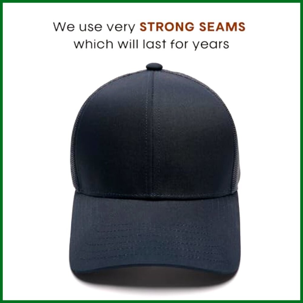 Structured Mesh Baseball Cap Adjustable Trucker H… - image 2